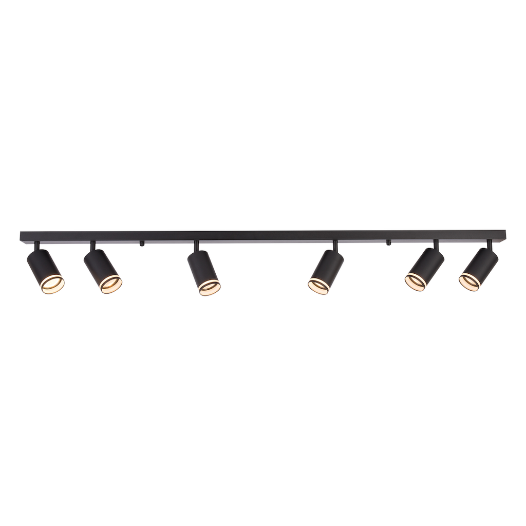 Decken Spot / Strahler RING Schwarz (6x GU10) - Milagro