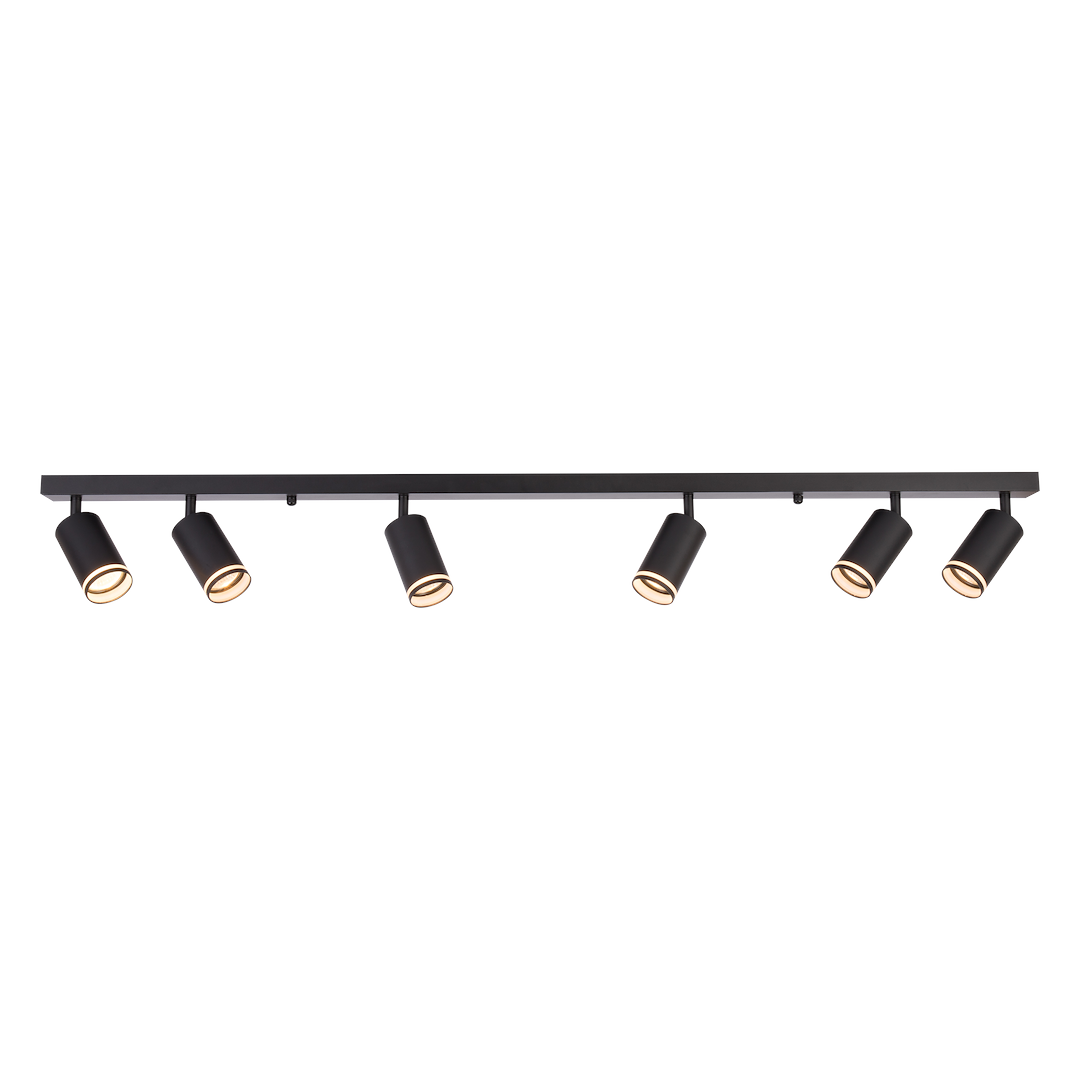 Decken Spot / Strahler RING Schwarz (6x GU10) - Milagro