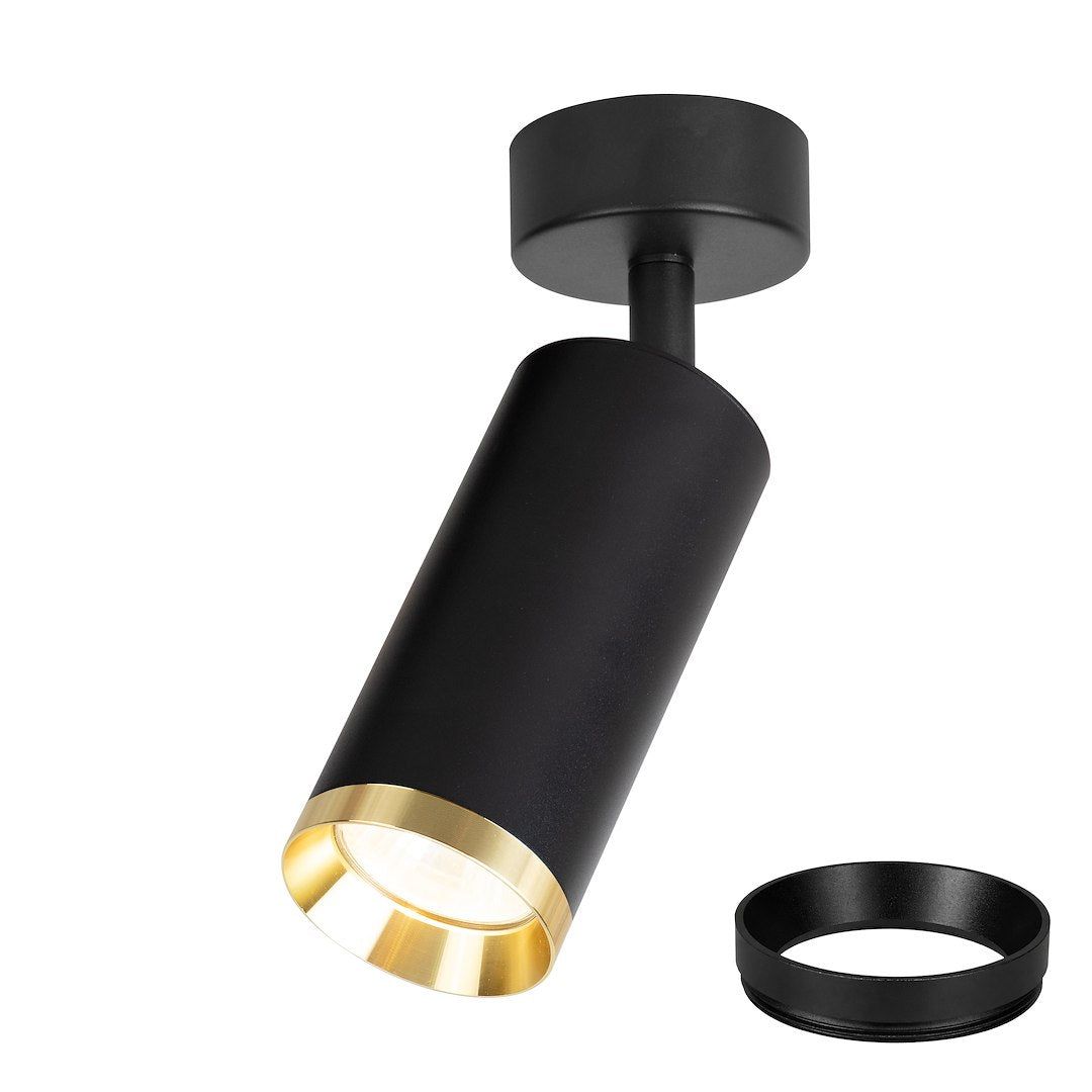 Deckenleuchte Spot / Strahler MICA Schwarz & Gold (1x GU10) - Milagro