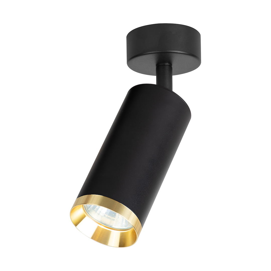 Deckenleuchte Spot / Strahler MICA Schwarz & Gold (1x GU10) - Milagro