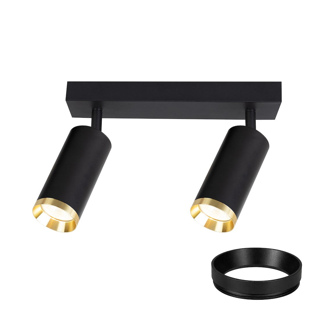 Deckenleuchte Spot / Strahler MICA Schwarz & Gold (2x GU10) - Milagro