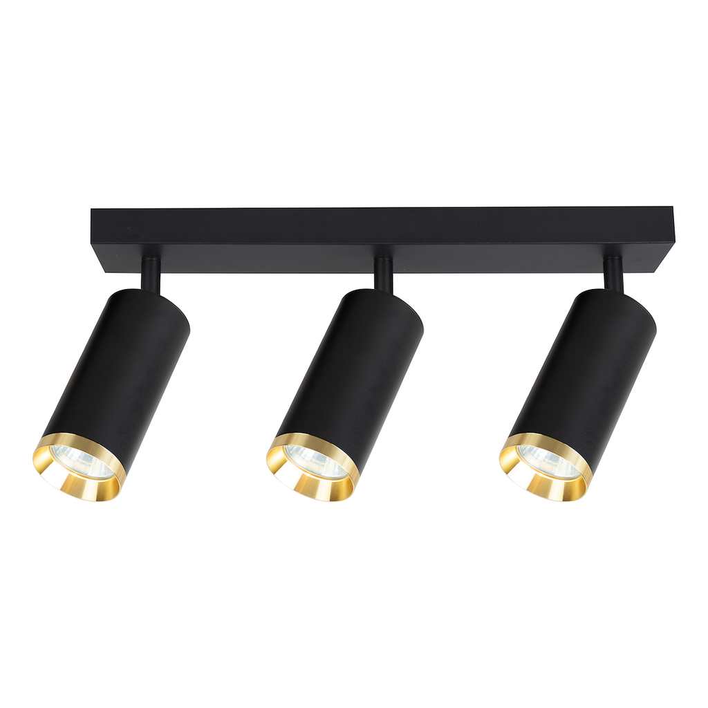 Deckenleuchte Spot / Strahler MICA Schwarz & Gold (3x GU10) - Milagro