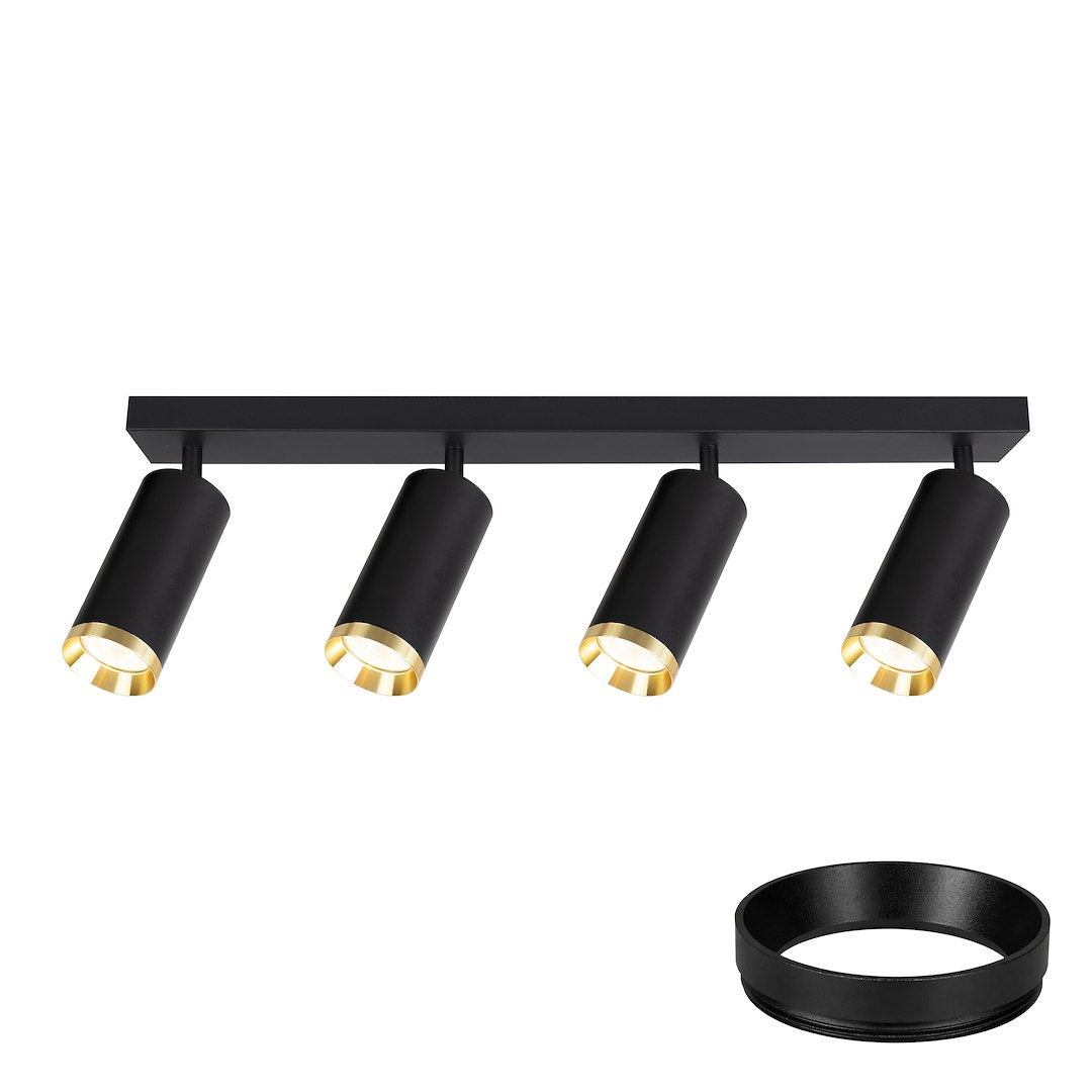 Deckenleuchte Spot / Strahler MICA Schwarz & Gold (4x GU10) - Milagro