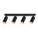 Deckenleuchte Spot / Strahler MICA Schwarz & Gold (4x GU10) - Milagro