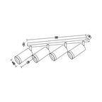Deckenleuchte Spot / Strahler MICA Schwarz & Gold (4x GU10) - Milagro