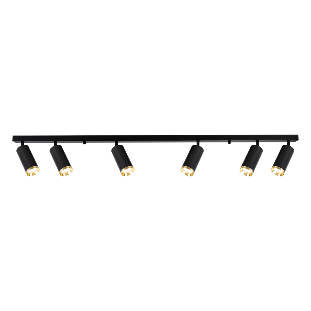 Deckenleuchte Spot / Strahler MICA Schwarz & Gold (6x GU10) - Milagro