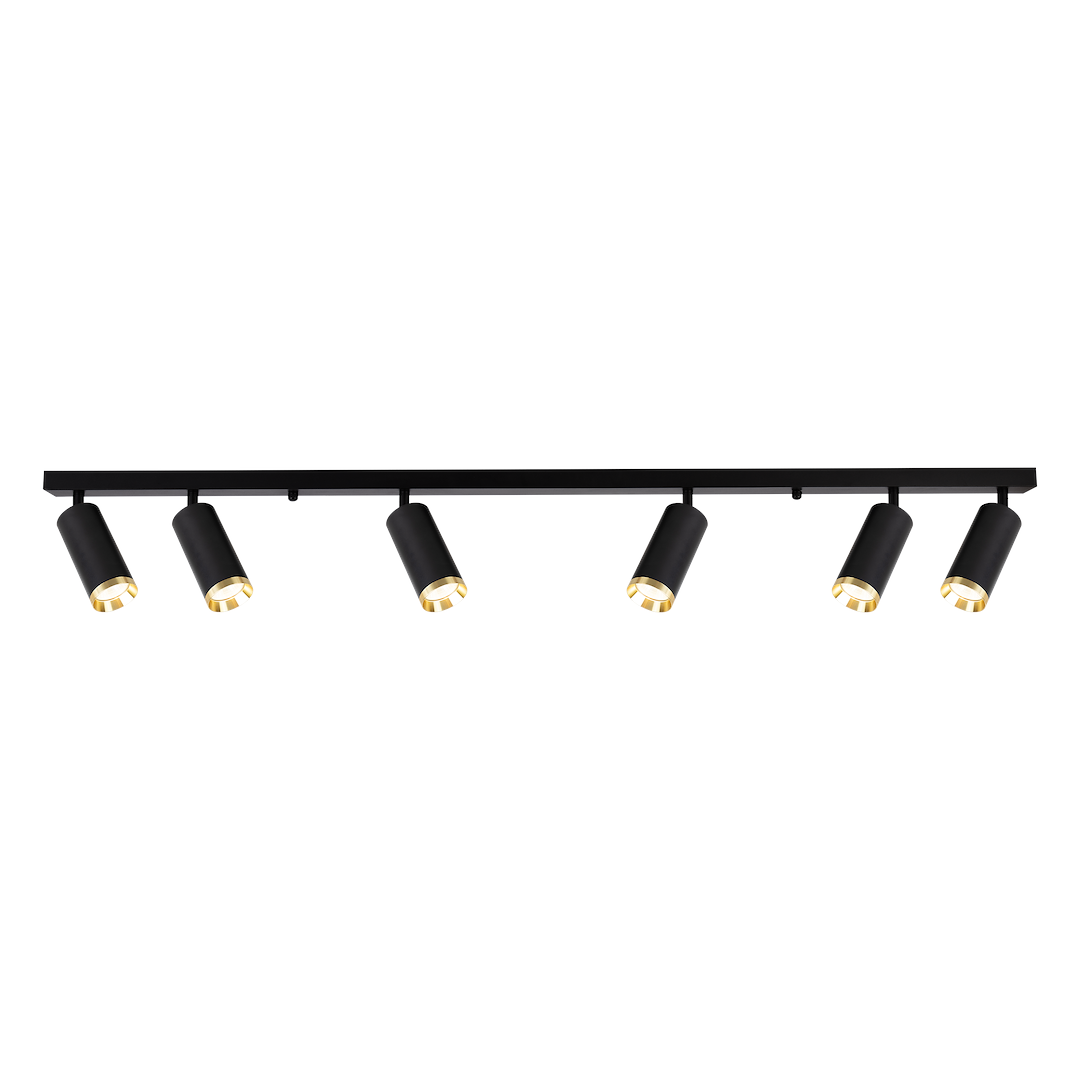 Deckenleuchte Spot / Strahler MICA Schwarz & Gold (6x GU10) - Milagro