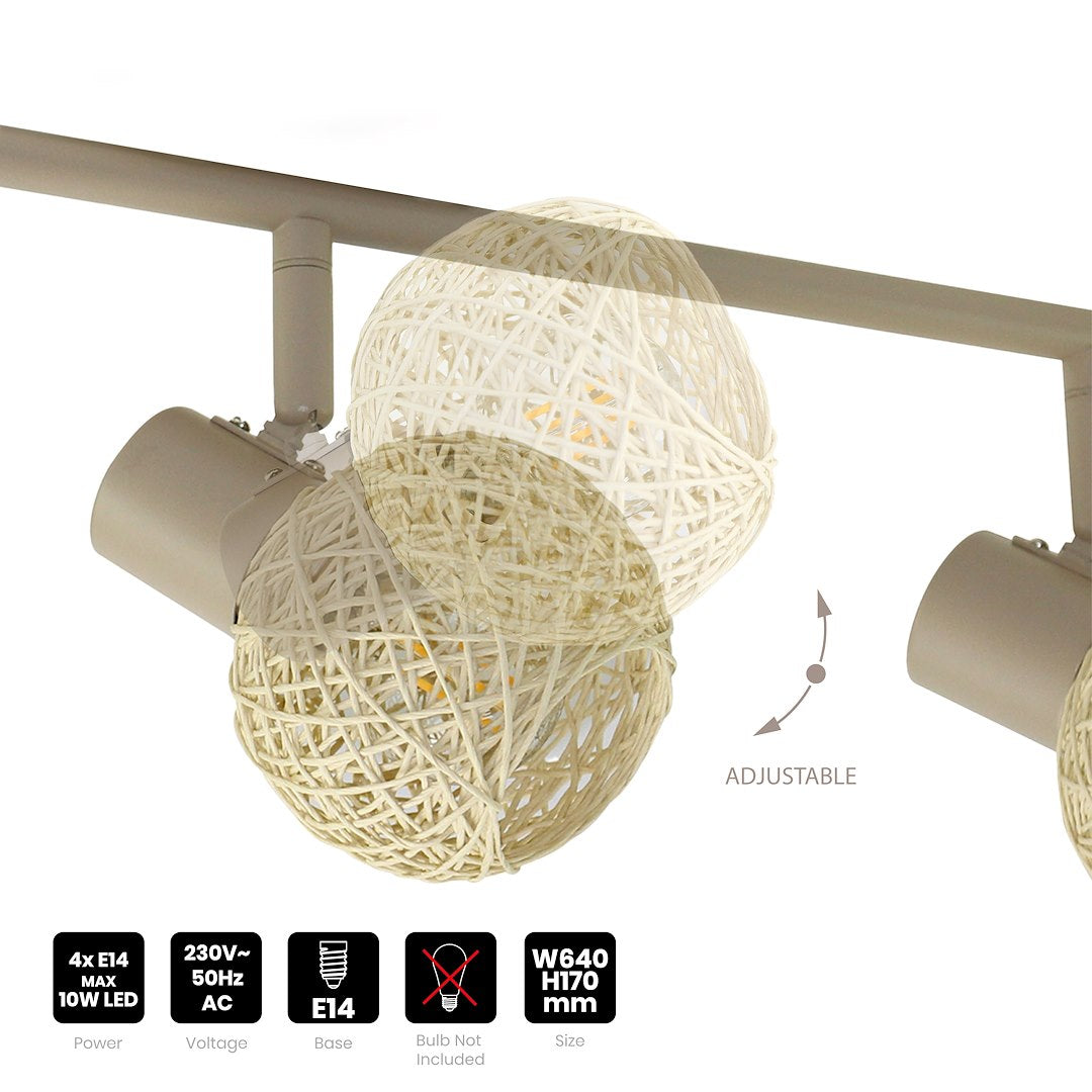 Deckenleuchte DEX (4x E14) Beige / Kaschmir - Milagro