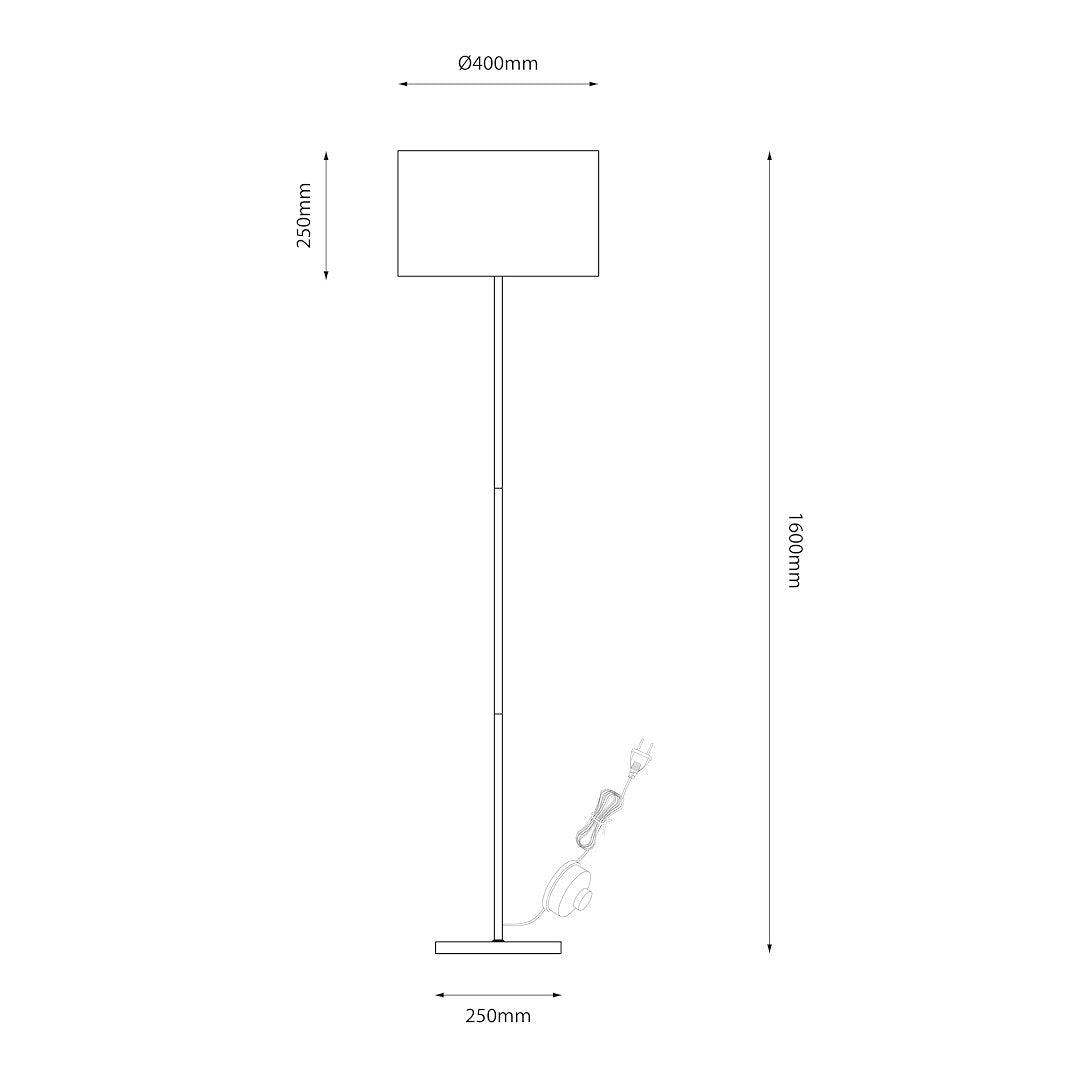 Stehleuchte MORGAN (1x E27) Schwarz & Gold - Milagro