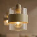 Pendelleuchte VALENTINO Beige & Glas (1x E27) - Milagro