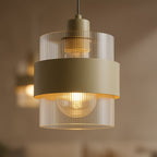 Pendelleuchte VALENTINO Beige & Glas (1x E27) - Milagro