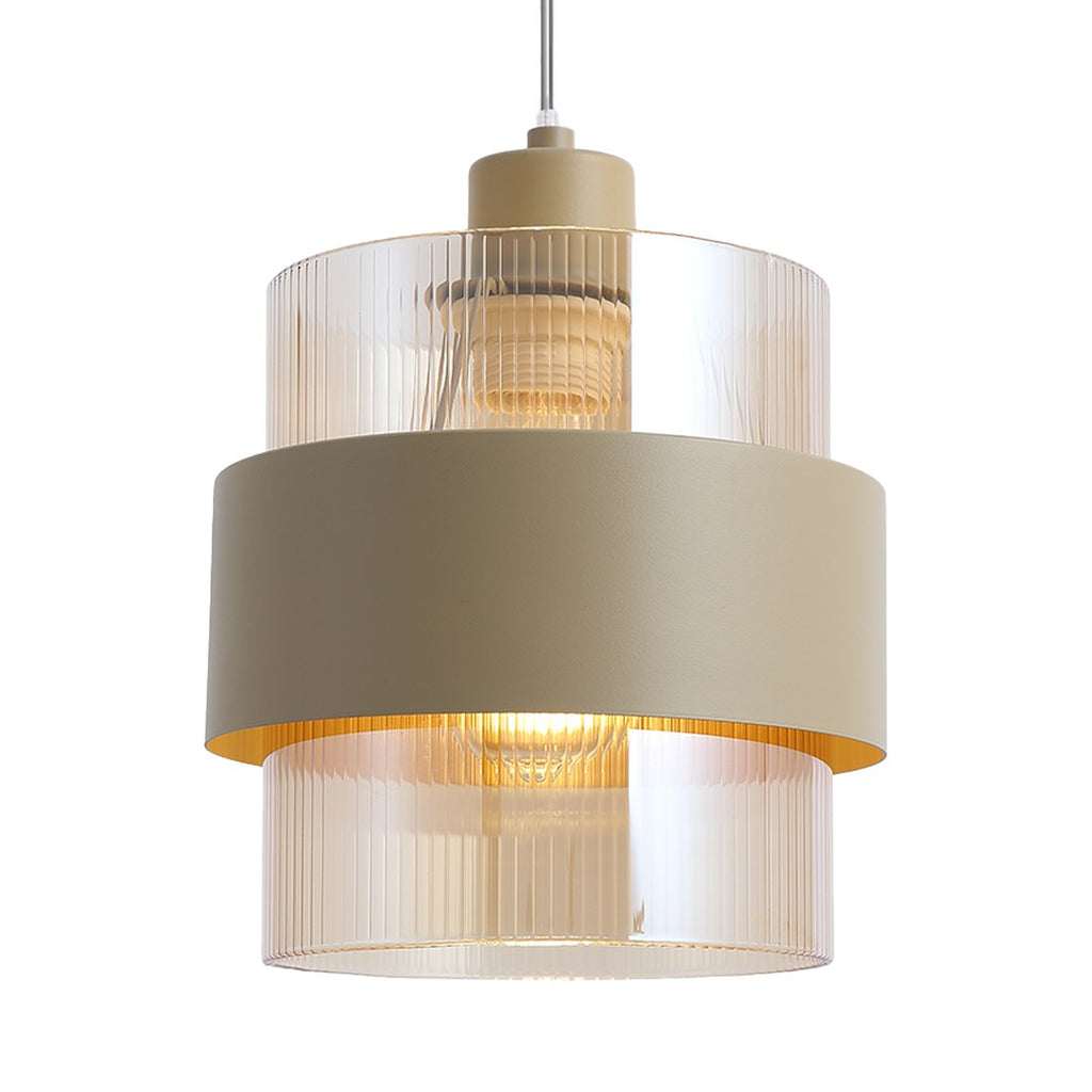 Pendelleuchte VALENTINO Beige & Glas (1x E27) - Milagro