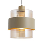 Pendelleuchte VALENTINO Beige & Glas (1x E27) - Milagro