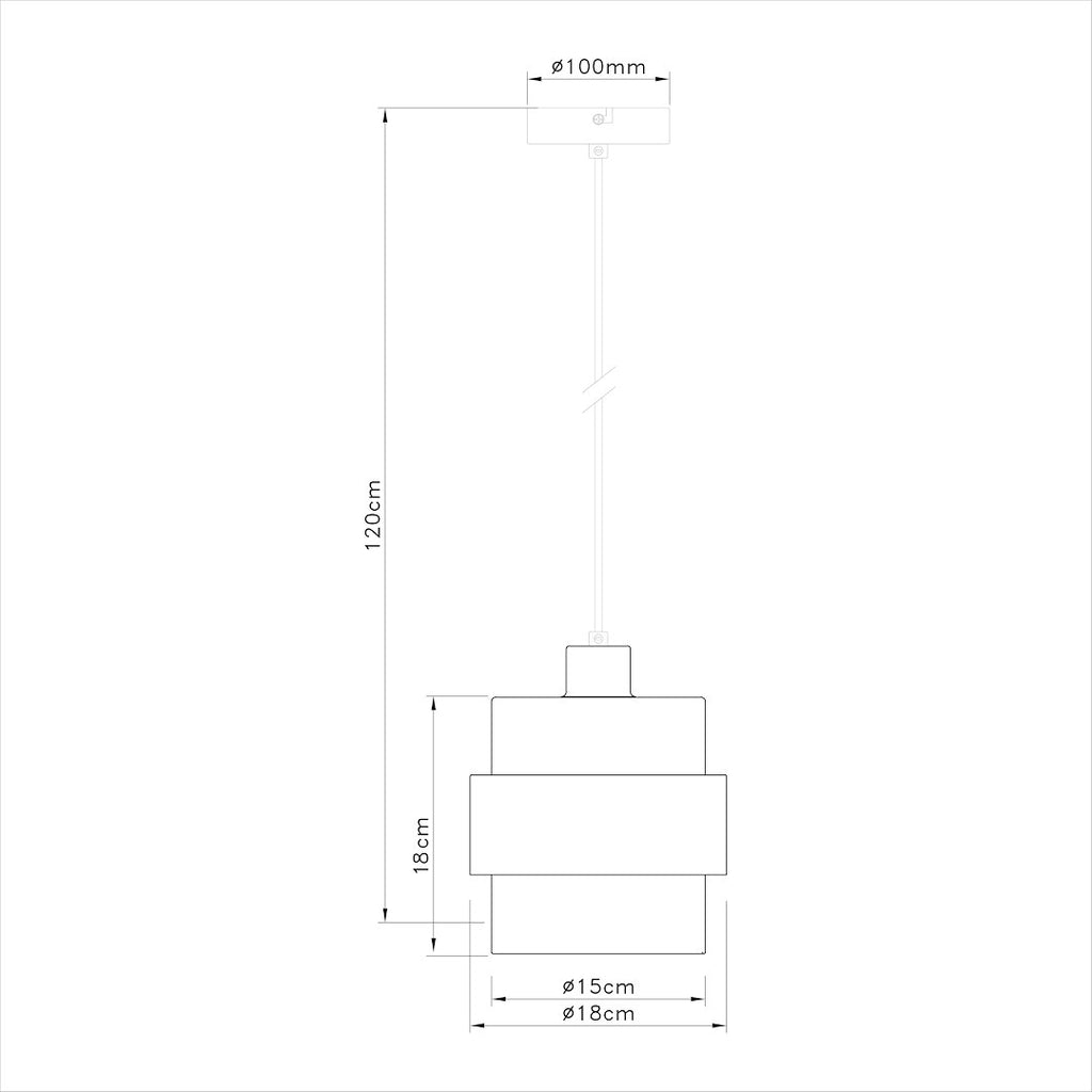 Pendelleuchte VALENTINO Beige & Glas (1x E27) - Milagro