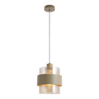 Pendelleuchte VALENTINO Beige & Glas (1x E27) - Milagro