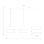 Pendelleuchte VALENTINO Beige & Glas (3x E27) - Milagro