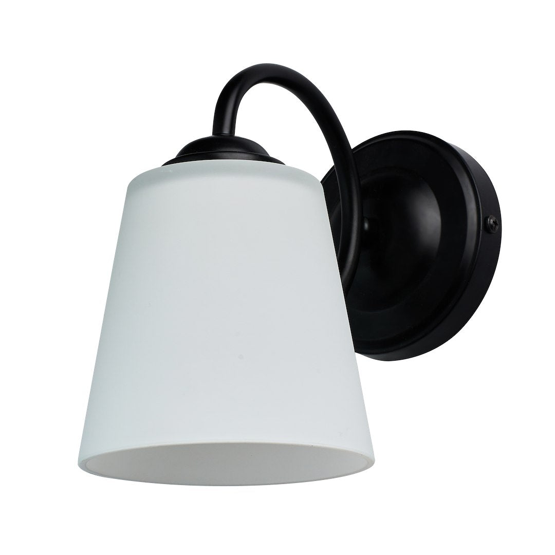Wandleuchte PAFOS Schwarz & Glas (1x E27) - Milagro