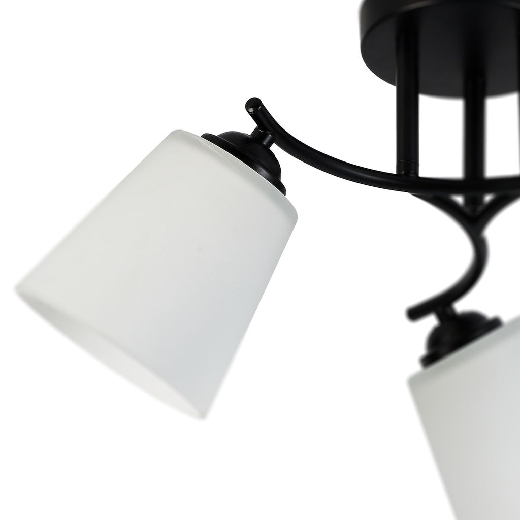 Deckenleuchte Spot Balken PAFOS Schwarz & Glas satiniert (3x E27) - Milagro