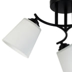 Deckenleuchte Spot Balken PAFOS Schwarz & Glas satiniert (3x E27) - Milagro