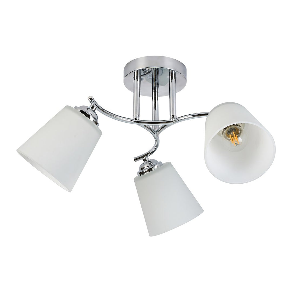 Deckenleuchte Spot Balken PAFOS (3x E27) Chrom & Glas satiniert - Milagro