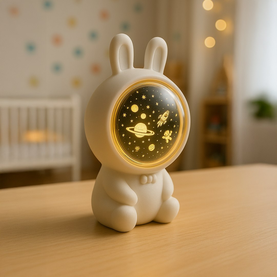 Kinder-Tischleuchte Dekolampe Projektor ASTRONAUT (Akku & USB) - Milagro