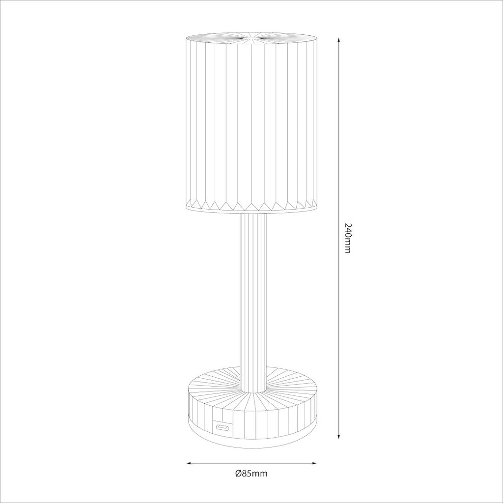 Akku Tischleuchte SIMPLE Transparent - Milagro