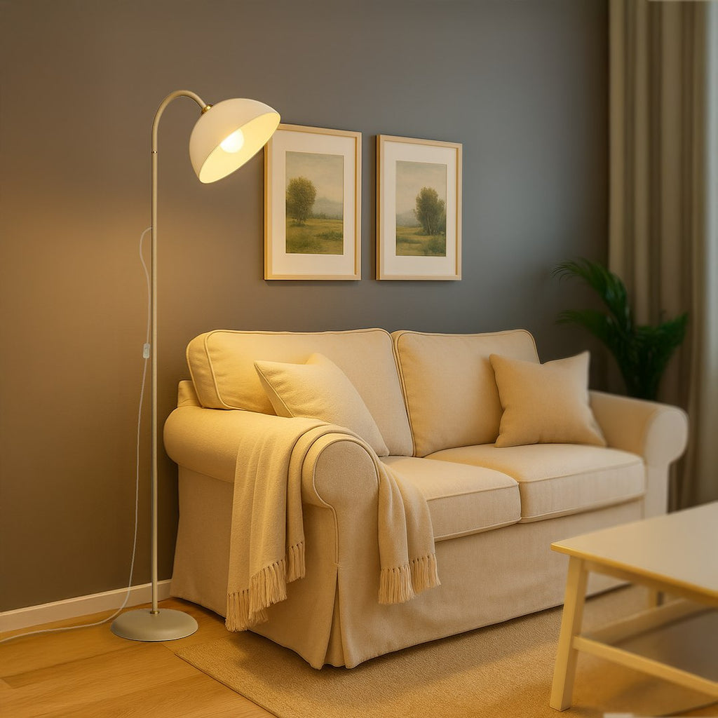 Stehleuchte ZACK CASHMERE (1x E27) Beige, Kunststoff-Schirm - Milagro