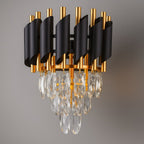 Wandleuchte CRISTAL Schwarz & Gold, Kristall (2x E14) - Milagro