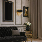 Wandleuchte CRISTAL Schwarz & Gold, Kristall (2x E14) - Milagro