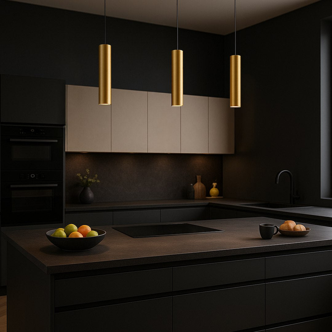 Pendelleuchte GENESIS Schwarz Gold (1x GU10) - Milagro