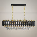 Pendelleuchte / Kronleuchter CRISTAL Schwarz & Gold, Kristall (10x E14) - Milagro