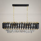 Pendelleuchte / Kronleuchter CRISTAL Schwarz & Gold, Kristall (10x E14) - Milagro