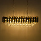 Pendelleuchte / Kronleuchter CRISTAL Schwarz & Gold, Kristall (10x E14) - Milagro