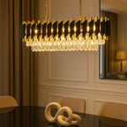 Pendelleuchte / Kronleuchter CRISTAL Schwarz & Gold, Kristall (10x E14) - Milagro