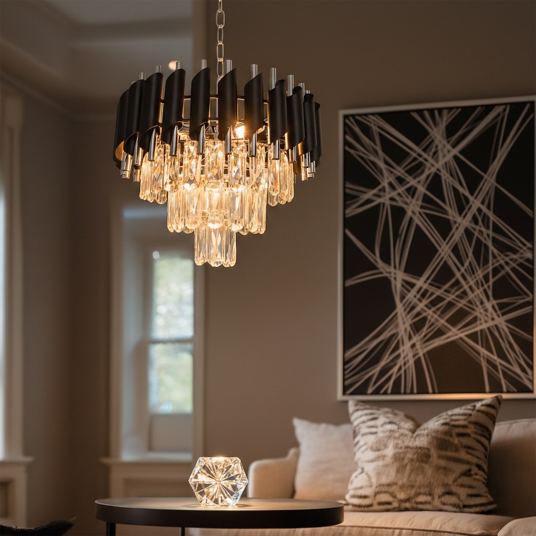 Pendelleuchte / Kronleuchter CRISTAL Chrom (5x E14) - Milagro