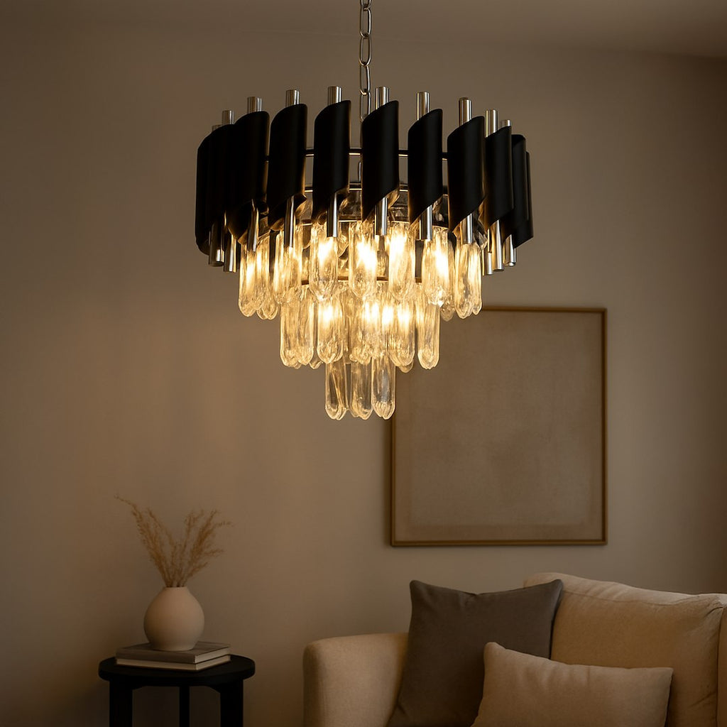 Pendelleuchte / Kronleuchter CRISTAL Chrom (5x E14) - Milagro