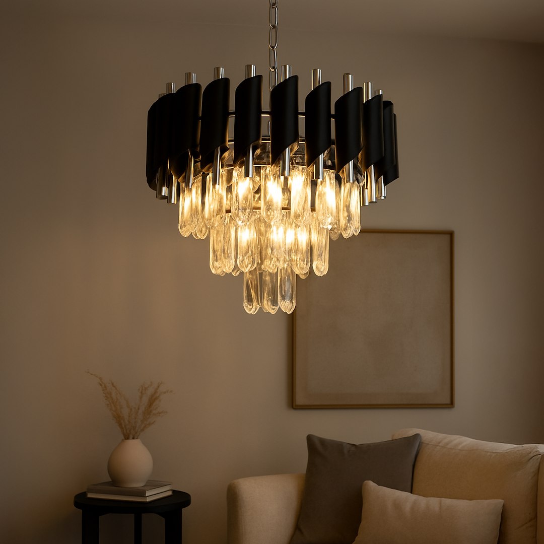 Pendelleuchte / Kronleuchter CRISTAL Chrom (5x E14) - Milagro