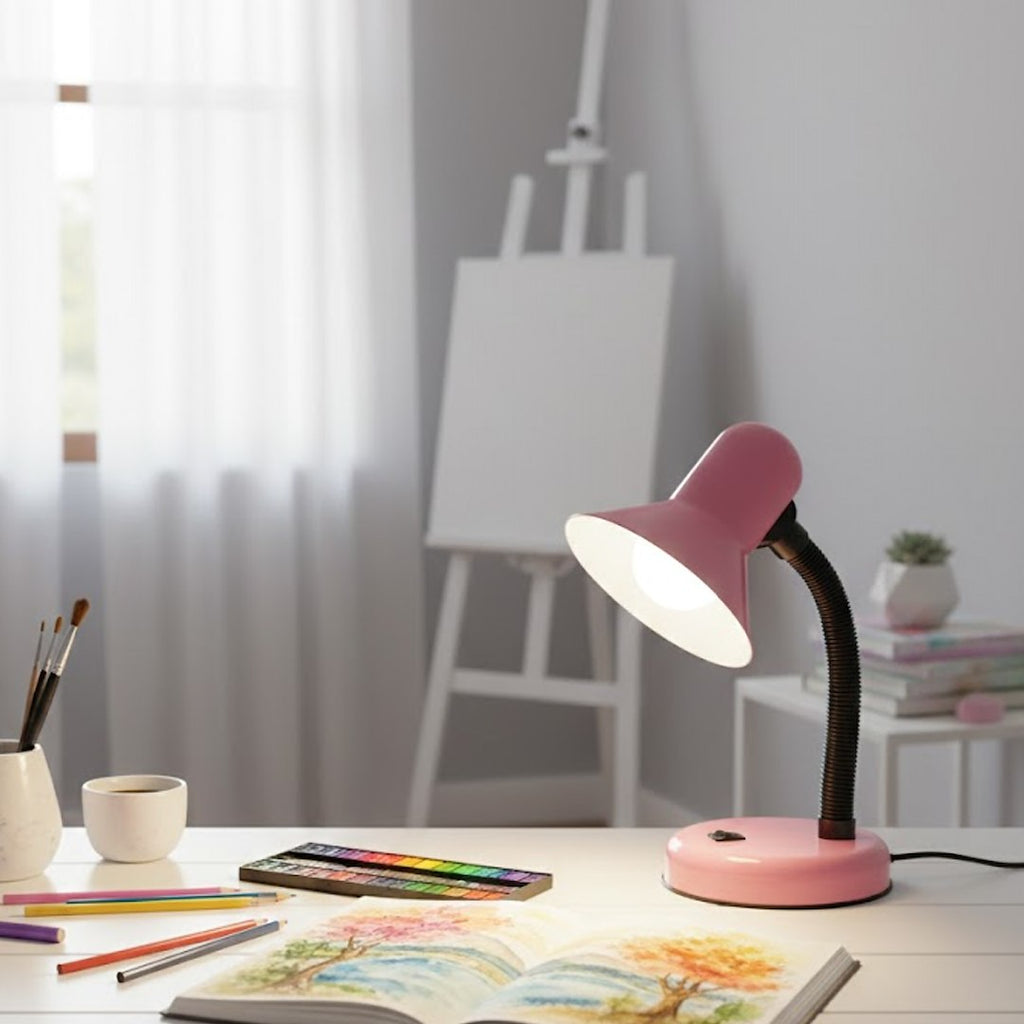 Tischleuchte Schreibtisch Mentor Pink (1x E27) - Milagro