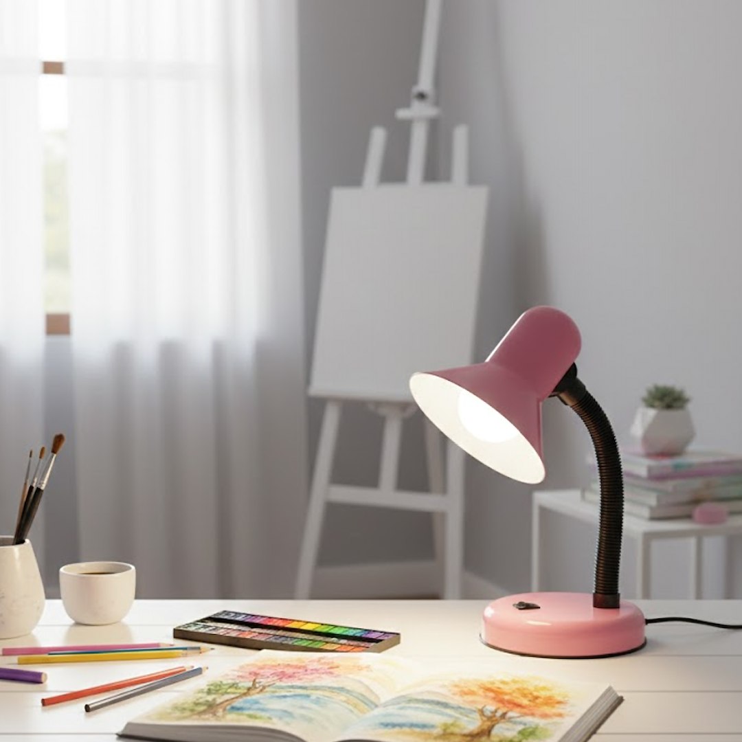 Tischleuchte Schreibtisch Mentor Pink (1x E27) - Milagro