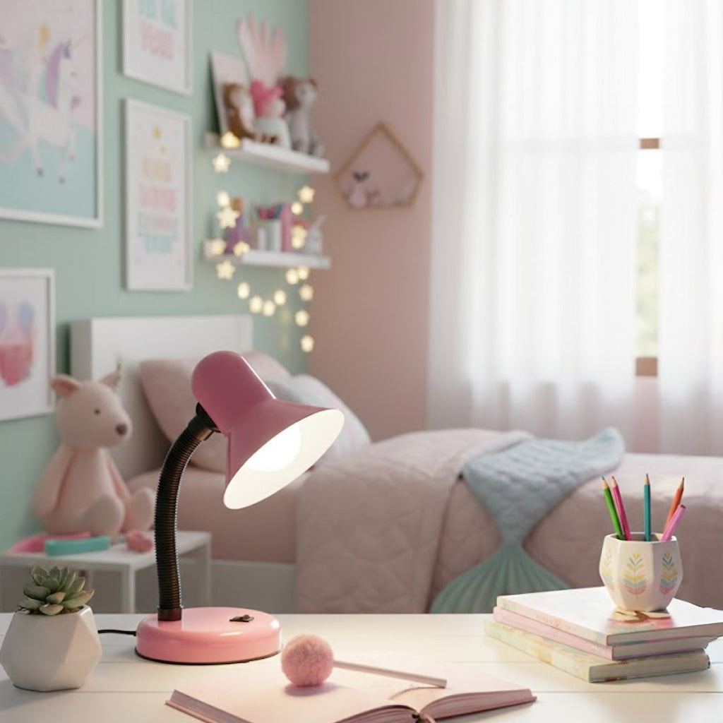 Tischleuchte Schreibtisch Mentor Pink (1x E27) - Milagro