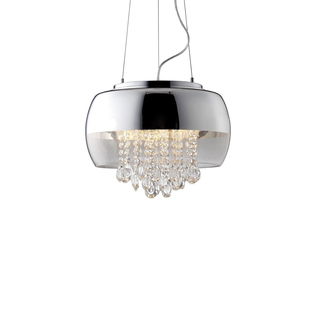 Pendelleuchte LUNA Chrom, Glas (3x E14) LED - Milagro