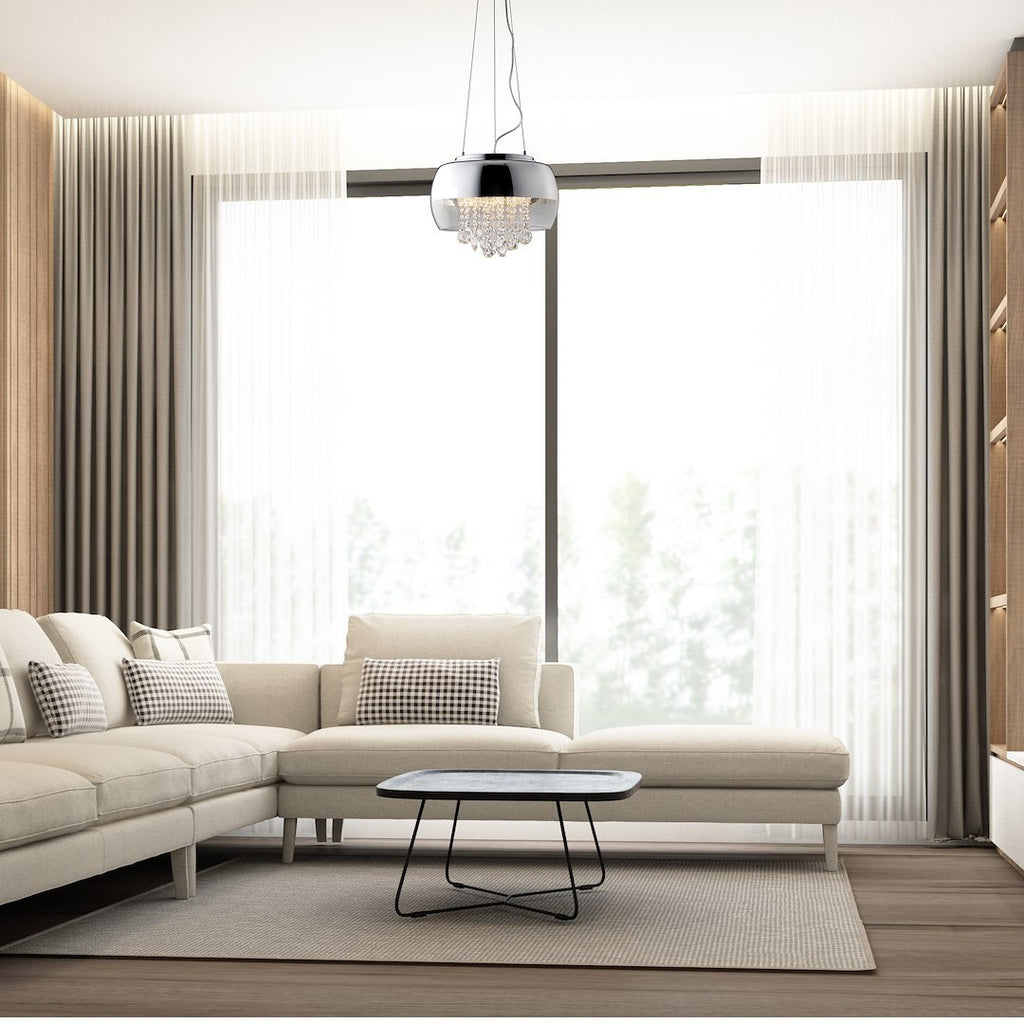 Pendelleuchte LUNA Chrom, Glas (3x E14) LED - Milagro