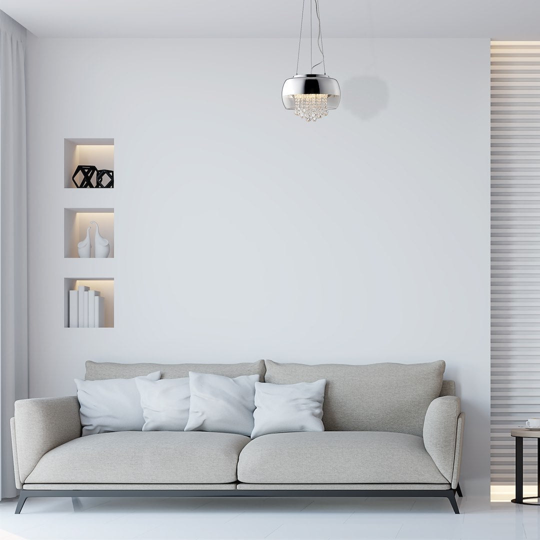 Pendelleuchte LUNA Chrom, Glas (3x E14) LED - Milagro