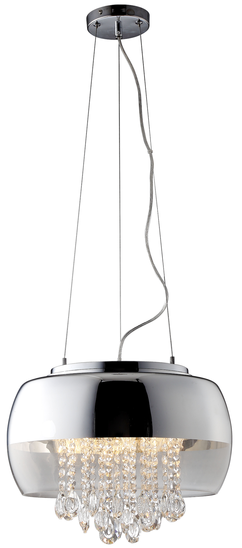 Pendelleuchte LUNA Chrom, Glas (3x E14) LED - Milagro