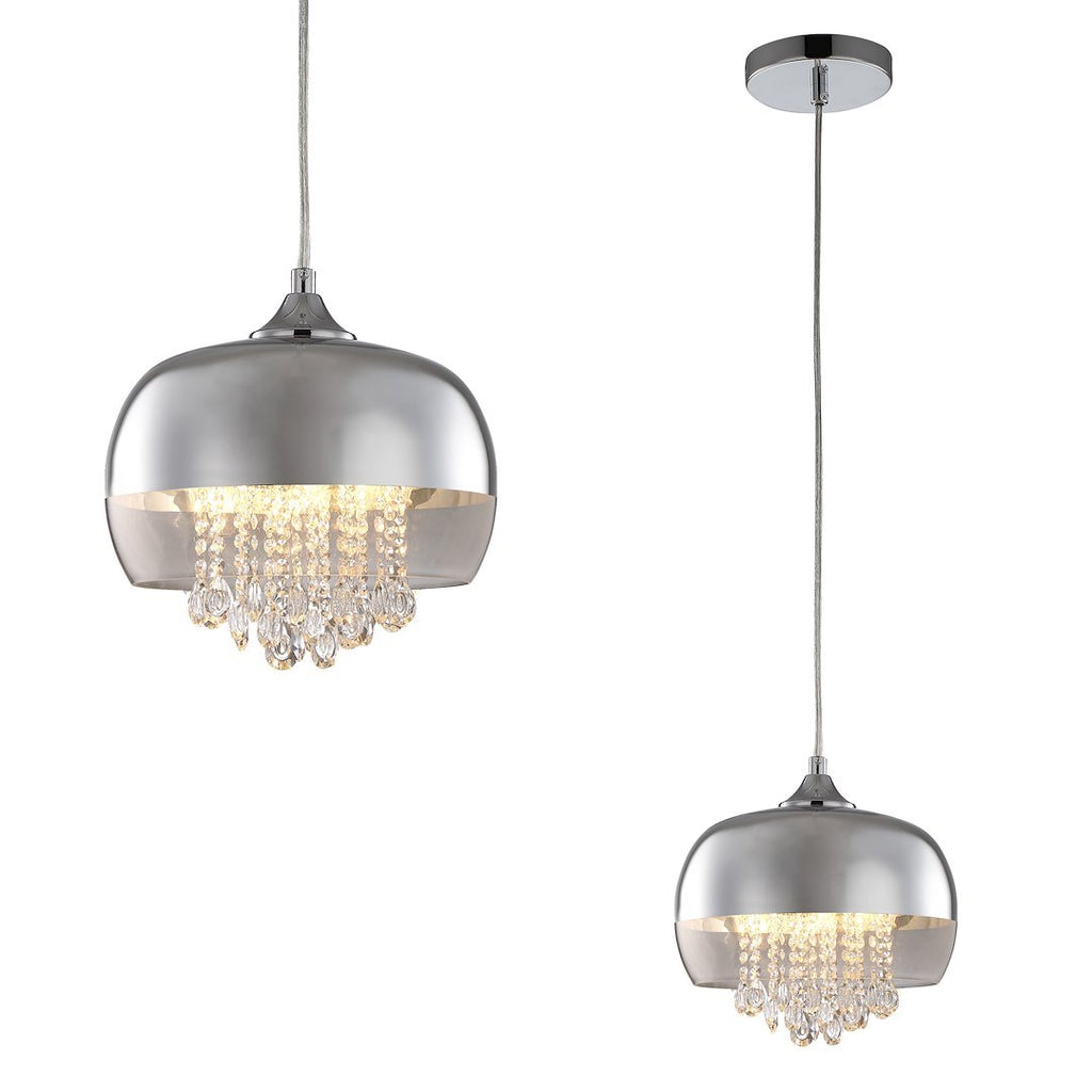 Pendelleuchte LUNA Chrom, Glas (1x E14) LED - Milagro