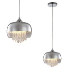 Pendelleuchte LUNA Chrom, Glas (1x E14) LED - Milagro