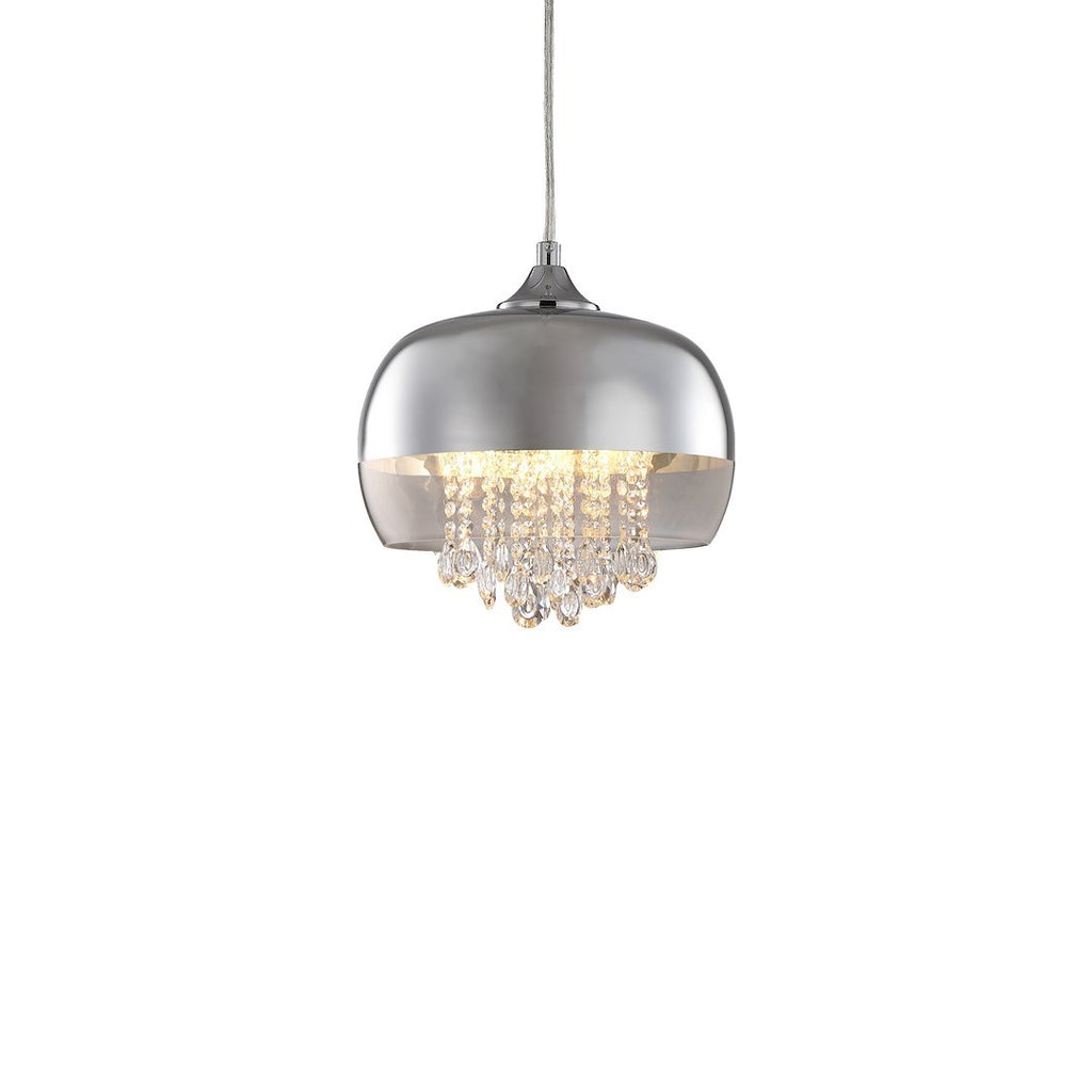 Pendelleuchte LUNA Chrom, Glas (1x E14) LED - Milagro