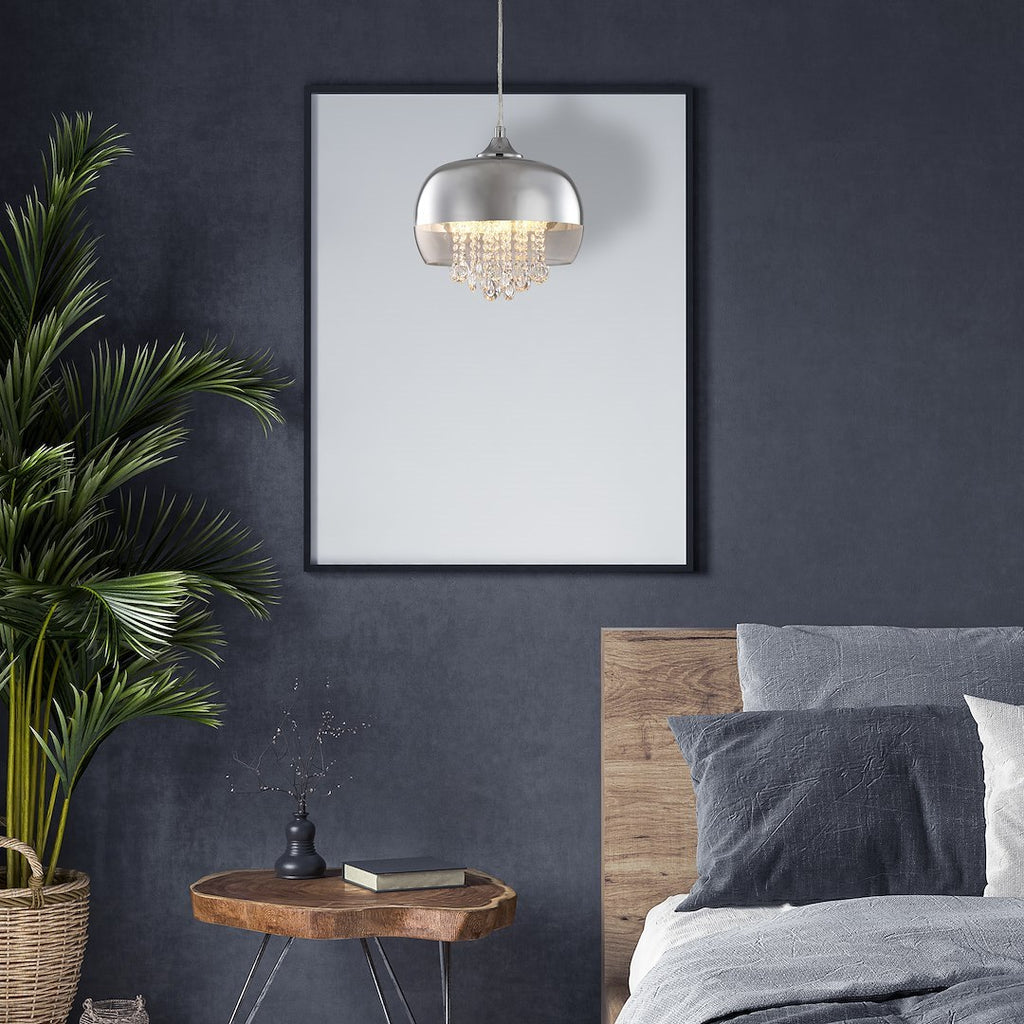 Pendelleuchte LUNA Chrom, Glas (1x E14) LED - Milagro