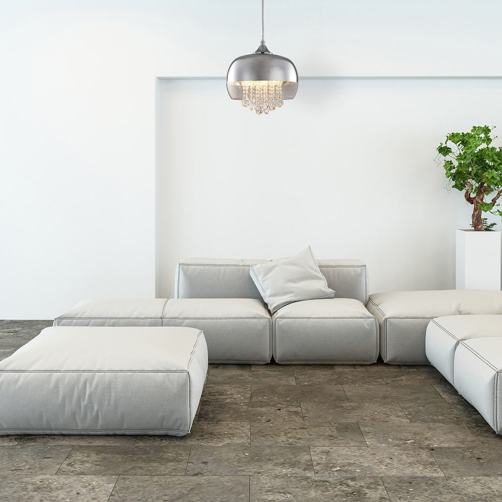 Pendelleuchte LUNA Chrom, Glas (1x E14) LED - Milagro
