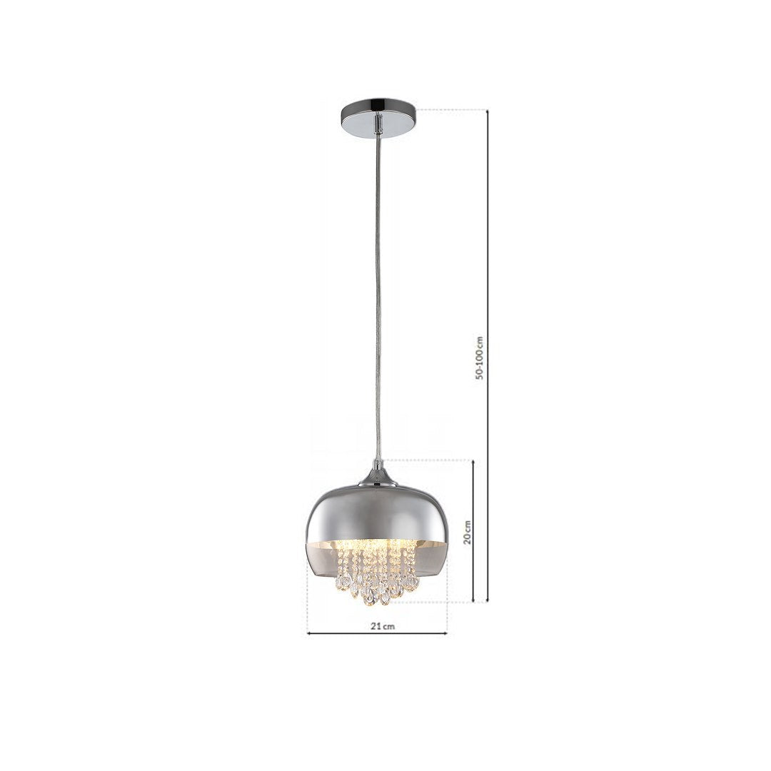 Pendelleuchte LUNA Chrom, Glas (1x E14) LED - Milagro